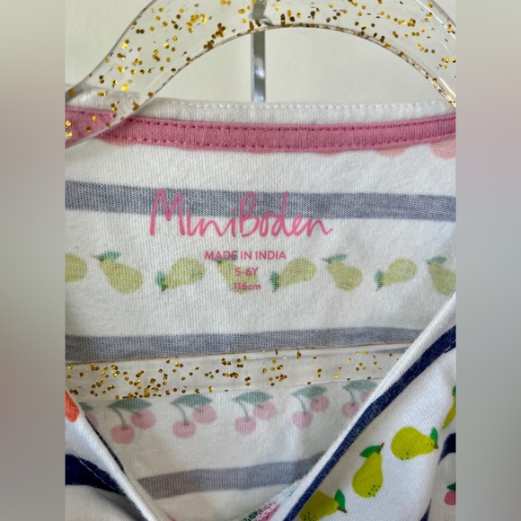 MINI BODEN Girl’s Strawberry Pockets Long SleeveTunic Fruit Dress, 5/6Y, VGUC - Picture 4 of 6